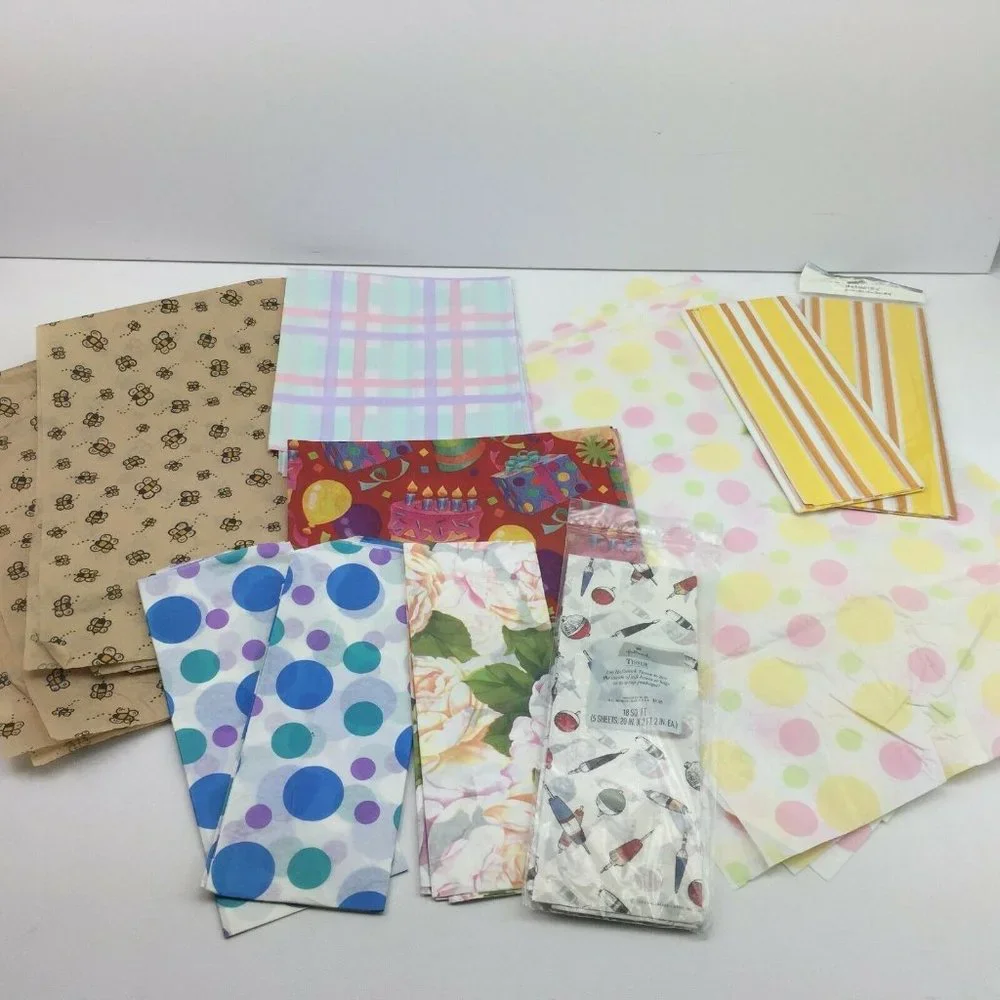 Pattern Tissue Paper Present Gift Wrapping Bumble Bee Polka Dot Fishing Bobbers